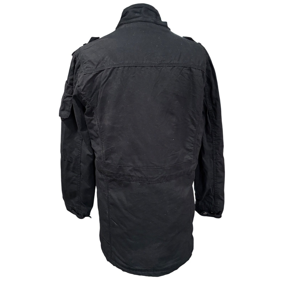 DeFacto Young Mens Black Sherpa Lined Military Field Jacket Utility Parka Size M - Picture 4 of 7